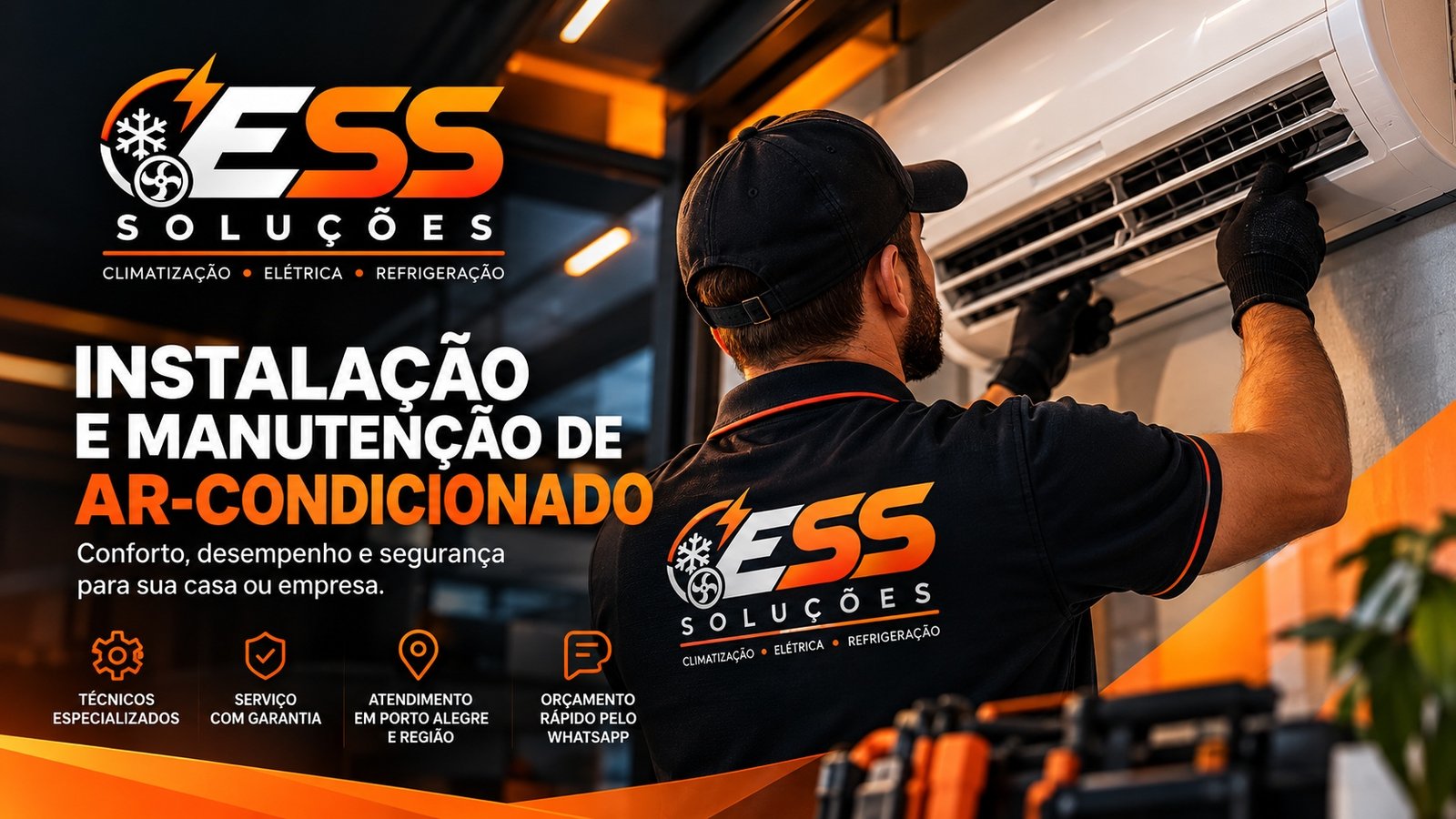 ESS Soluções realizando serviço de climatização